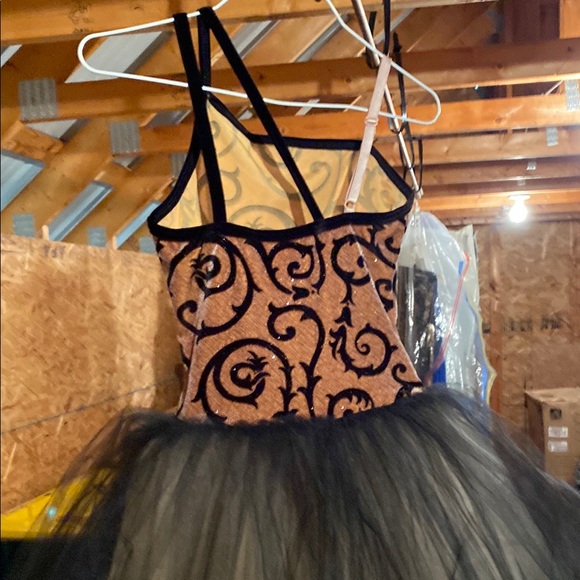 Elegant Black and Tan Kids Dance Costume - Picture 4 of 6